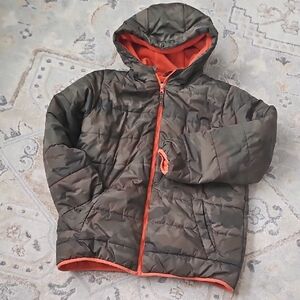 PLACE Camouflage Winter Jacket with Orange Fleece Interior XL 14 Childrens Place